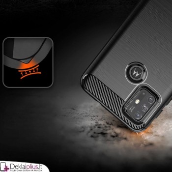 Carbon guminis dėklas - juodas (telefonui Motorola Moto G10/G20/G30)